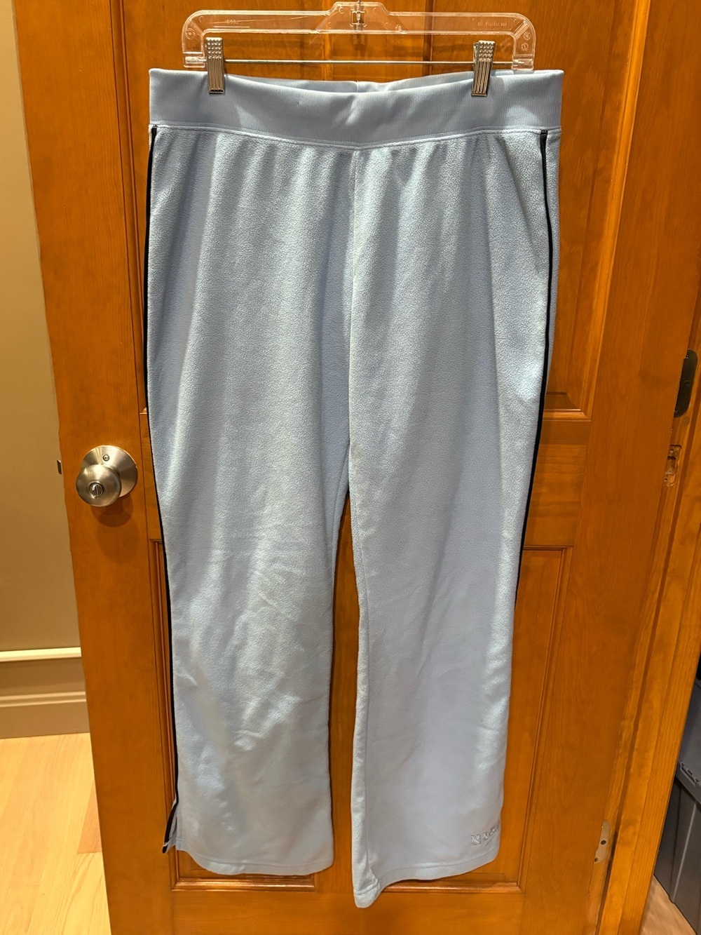 Y2K Nike Women’s Fleece Sweatpants Light Blue Wide Leg Size Large